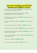 Tech Escort Chem&sol;Bio Test UPDATED  Questions and CORRECT Answers