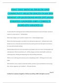 POST TEST MENTAL HEALTH AND COMMUNITY HEALTH ISSUES EXAM 2024 NEWEST 135 QUESTIONS WITH DETAILED VERIFIED ANSWERS &lpar;100&percnt; CORRECT&rpar; &sol;ALREADY GRADED A&plus;