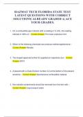 HAZMAT TECH FLORIDA STATE TEST LATEST QUESTIONS WITH CORRECT  SOLUTIONS&vert; ALREADY GRADED A&vert; ACE  YOUR GRADES&period;