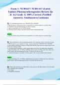 Exam 1&colon; NURS617&sol; NURS 617 &lpar;Latest 2024&sol; 2025 Update&rpar; Pharmacotherapeutics Review&vert; Qs & As&vert; Grade A&vert; 100&percnt; Correct &lpar;Verified Answers&rpar;- Southeastern Louisiana