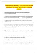 Organizational Behavior C715 Final Exams Review Questions&comma; All Solved 100&percnt; Correct &vert; Verified Answers