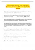 Organizational Behavior C715 Final Review Questions&comma; All Solved 100&percnt; Correct &vert; Verified Answers