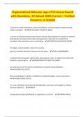 Organizational Behavior wgu C715 Actual Exam2 with Questions&comma; All Solved 100&percnt; Correct &vert; Verified Answers&vert; A Graded
