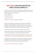 ADULT HEALTH HESI EXAM QUESTIONS AND  CORRECT DETAILED ANSWERS &lpar;A&plus;&rpar;