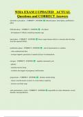 WHA EXAM 2 UPDATED ACTUAL Questions and CORRECT Answers