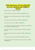 WHA Final Exam&colon; All Tests UPDATED ACTUAL Questions and CORRECT  Answers