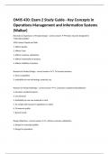  OMIS 430&colon; Exam 2 Study Guide - Key Concepts in Operations Management and Information Systems &lpar;Waikar&rpar;