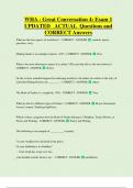 WHA - Great Conversation 4&colon; Exam 1 UPDATED ACTUAL Questions and  CORRECT Answer