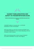 HAZMAT FAMILIARIZATION AND SAFETY IN TRANSPORTATION EXAM 2025 &vert;SOLVED&excl;&excl;