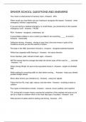DRIVER SCHOOL QUESTIONS AND ANSWERS