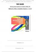 Test Bank For Nursing Interventions & Clinical Skills 7th Edition By Potter&comma; Consists of 32 Complete Chapters&comma; ISBN&colon; 978-0323547017