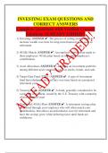 INVESTING EXAM QUESTIONS AND  CORRECT ANSWERS Complete Questions with Verified Correct  Solutions ALREADY GRDED&excl;&excl;