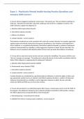 Exam 1 - Psychiatric&sol;Mental Health Nursing Questions and Answers 100&percnt; Correct