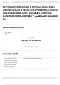 EMT READINESS EXAM 2 ACTUAL EXAM 2024 NEWEST EXAM 2 VERSIONS &lpar;VERSION A AND B&rpar; 450 QUESTIONS WITH DETAILED VERIFIED ANSWERS &lpar;100&percnt; CORRECT&rpar; &sol;ALREADY GRADED A&plus;
