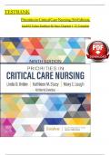 TEST BANK Priorities in Critical Care Nursing&comma; 9thEdition&comma; Linda D&period;Urden&comma;Kathleen M&period; Stacy&comma;Chapters1- 27&comma;Complete