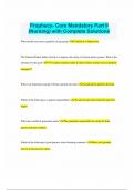 Prophecy- Core Mandatory Part Il &lpar;Nursing&rpar;&lowbar;Questions and Correct Answers &lpar;100&percnt; COMPLETE ANSWERS&rpar; ALREADY GRADED A&plus; &vert; 100&percnt; satisfaction guarantee with complete solutions&comma; &lpar;Latest update&rpar; 2025&sol;2026
