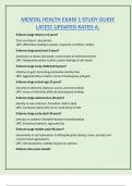 MENTAL HEALTH EXAM 1 STUDY GUIDE  LATEST UPDATED RATED A&period;
