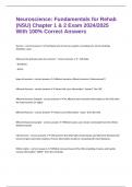 Neuroscience&colon; Fundamentals for Rehab &lpar;NSU&rpar; Chapter 1 & 2 Exam 2024&sol;2025 With 100&percnt; Correct Answers