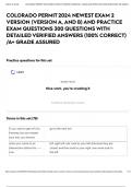 COLORADO PERMIT 2024 NEWEST EXAM 2 VERSION &lpar;VERSION A&comma; AND B&rpar; AND PRACTICE EXAM QUESTIONS 300 QUESTIONS WITH DETAILED VERIFIED ANSWERS &lpar;100&percnt; CORRECT&rpar; &sol;A&plus; GRADE ASSURED