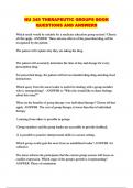 NU 345 THERAPEUTIC GROUPS BOOK QUESTIONS AND ANSWERS