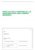 HTMT 213 TEST 4 CHAPTERS 10 - 14 QUESTIONS WITH 100&percnt; CORRECT ANSWERS&excl;&excl;
