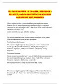 NU 345 CHAPTER 16 TRAUMA&comma; STRESSOR -RELATED&comma; AND DISSOCIATIVE DISORDERS QUESTIONS AND ANSWERS