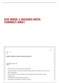 ICM WEEK 1 QUIZZES WITH CORRECT ANS&excl;&excl;