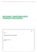 IHP EXAM 1 QUESTIONS WITH COMPLETE SOLUTIONS&excl;&excl;