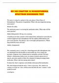  NU 345 CHAPTER 12 SCHIZOPHRENIA SPECTRUM DISORDERS TEST