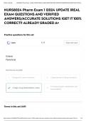 NURS8024 Pharm Exam 1 &vert;2024 UPDATE &vert;REAL EXAM QUESTIONS AND VERIFIED ANSWERS&sol;ACCURATE SOLUTIONS &vert;GET IT 100&percnt; CORRECT&excl;&excl; ALREADY GRADED A&plus;