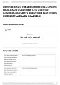 DEFENSE BASIC PRESERVATION &vert;2024 UPDATE &vert;REAL EXAM QUESTIONS AND VERIFIED ANSWERS&sol;ACCURATE SOLUTIONS &vert;GET IT 100&percnt; CORRECT&excl;&excl; ALREADY GRADED A&plus;
