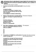 ARKANSAS HEALTH INSURANCE EXAM COMPLETE ACCURATE EXAM  QUESTIONS WITH DETAILED VERIFIED ANSWERS &lpar;100&percnt; CORRECT ANSWERS&rpar;