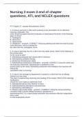 Nursing 3 exam 3 end of chapter questions&comma; ATI&comma; and NCLEX questions and answers correct