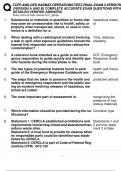 TCFP AND GFD HAZMAT OPERATIONS TEST FINAL EXAM 2 VERSIONS  &lpar;VERSION A AND B&rpar; COMPLETE ACCURATE EXAM QUESTIONS WITH  DETAILED VERIFIED ANSWERS 