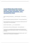 California Field Rep Study Guide