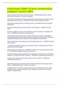 Final Exam OSHA 10 hour construction program Correct 100&percnt;