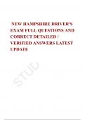  NEW HAMPSHIRE DRIVER'S EXAM FULL QUESTIONS AND CORRECT DETAILED &sol; VERIFIED ANSWERS LATEST UPDATE