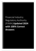 Financial Industry Regulatory Authority &lpar;FINRA&rpar;Updated 2024 with 100&percnt; Correct Answers