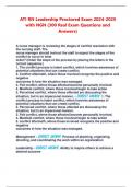 ATI RN Leadership Proctored Exam 2024-2025 with NGN &lpar;300 Real Exam Questions and  Answers&rpar;