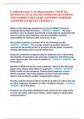 Certified Revenue Cycle Representative CRCR Test NEWEST ACTUAL EXAM COMPLETE QUESTIONS  AND CORRECT DETAILED ANSWERS &lpar;VERIFIED  ANSWERS&rpar; &vert;ALREADY GRADED A&plus;