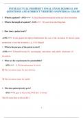 INTELLECTUAL PROPERTY FINAL EXAM 2025&sol;REAL 150 QUESTIONS AND CORRECT VERIFIED ANSWERS&sol;A&plus; GRADE