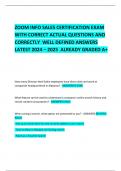 ZOOM INFO SALES CERTIFICATION EXAM WITH CORRECT ACTUAL QUESTIONS AND CORRECTLY  WELL DEFINED ANSWERS LATEST 2024 &ndash; 2025  ALREADY GRADED A&plus; 