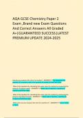    AQA GCSE Chemistry Paper 2 Exam &comma;Brand new Exam Questions And Correct Answers All Graded A&plus;&vert;GUARANTEED SUCCESS&vert;LATEST PREMIUM UPDATE 2024-2025