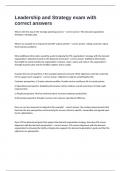 Leadership and Strategy exam with correct answers