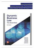 Dynamic Business Law&colon; The Essentials&comma; 5th Edition SOLUTION MANUAL by Kubasek&comma; Browne&comma; Herron&comma; Verified Chapters 1 - 25&comma; Complete Newest Version