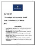 BU&period;920&period;721 &lpar;Foundations of Business of Health&rpar; Final Assessment Qns & Ans 2025
