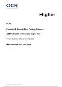 OCR GCSE Chemistry B &lpar;Twenty First Century Science&rpar; Paper 3 and 4 Higher tier JUNE 2024 QUESTION PAPERS AND MARK SCHEMES
