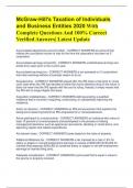 McGraw-Hill's Taxation of Individuals and Business Entities 2020 With Complete Questions And 100&percnt; Correct Verified Answers&vert; Latest Update