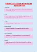 NURN 105 Final Exam Questions and Answers 2025&period;