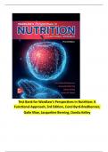 Test Bank For Wardlaw's Perspectives in Nutrition A Functional Approach&comma; 3rd Edition&comma;by Carol Byrd-Bredbenner&comma; Jacqueline Berning&comma; Danita Kelley Chapter 1-18 &vert;&vert;Complete A&plus; Guide